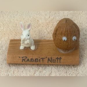Vintage Rabbit Nutt and Walnut Figurine.